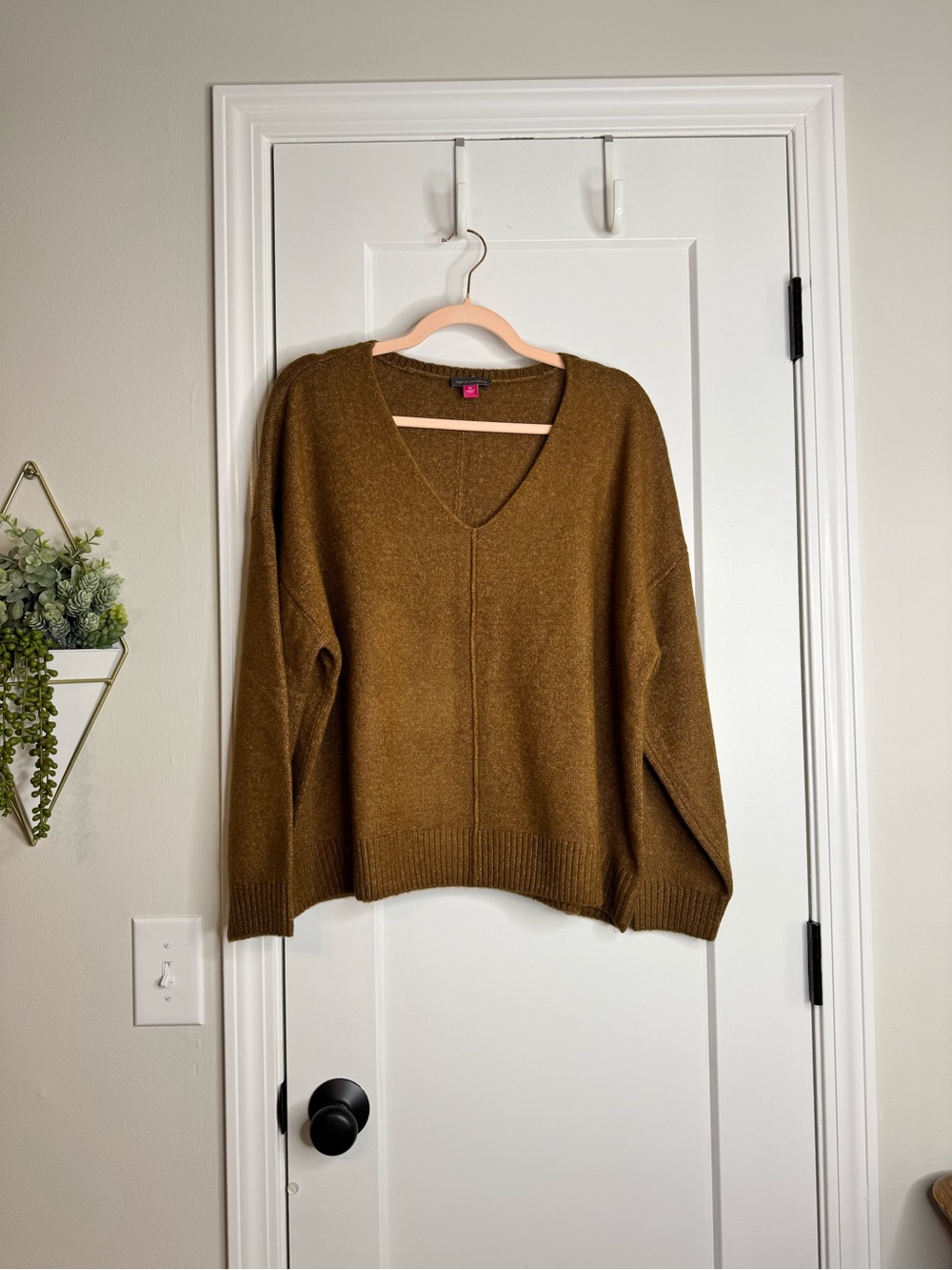 Vince Camuto Brown V Neck Sweater
